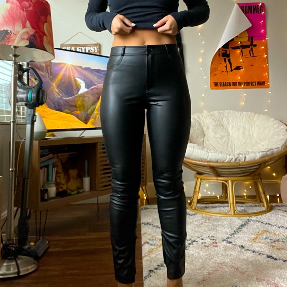 Zara Pants & Jumpsuits Zara Leather Pants Poshmark
